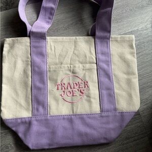 Trader Joe’s Mini Pastel Purple and Cream tote Bag